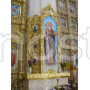 Киот вокруг Храмовой колонны,резные полу колонны из дерева